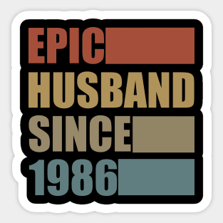 Vintage Epic Husband Since 1986 Sticker